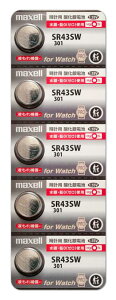 Maxell �}�N�Z�� 301 SR43SW ×5�� �y���{���z �ł� �{�^�� ���v�d�r ���v�p�d�r ���v�p SR43SW