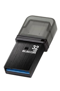 �G���R�� USB������ 32GB USB3.2�iGen1�j Type-C �L���b�v�� �u���b�N MF-CAU32032GBK