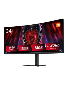 Xiaomi Ȗ Q[~Oj^[ G34WQi 34C` UWQHDChXN[180Hz MPRT1ms 3440x1440 1500R̘pȗ VA sRGB100% FreeSync PremiumeBAOh~ eNmW[