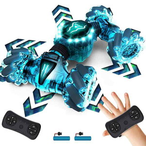 Tecnock �X�^���g�J�[ ���ǂ����� �W�F�X�`���[ ���W�R���J�[ ���ʑ��s ��������J�[ USB�[�d 360°��] 4WD �I�t���[�h�J�[ �l�֋쓮 �����R���J�[ ���S�Ҍ��� LED���C�g RC�J�[ �� �a���� �v���[