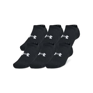 [Under Armour] Unisex UA TC 3pk No Show Black/Black/White SM