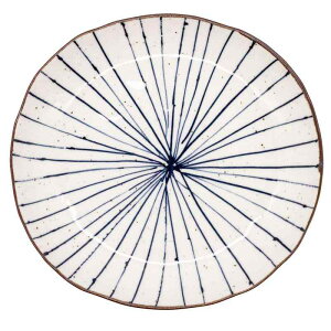 美濃焼 十草柄 楕円 オーバル 皿 カレー皿 パスタ皿 和風 長辺約24.6×奥行き23.4cm 電子レンジ 食洗機対応 日本製 133-60804