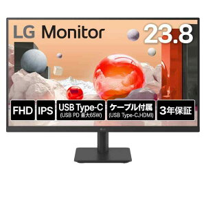 LG j^[ fBXvC 24MS530B-B 23.8C`/tHD(1920×1080)/100Hz/IPS/A`OA/HDMI×2/USB Type-C(USB PD65W)/tbJ[Z[t/u[Cgጸ[h/Fo/3NSE