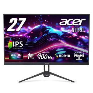 Acer Q[~Oj^[ 27C` WQHD IPS  NTSC 72% 100Hz 1ms(VRB) HDMI 2.0 DisplayPort 1.2 Xs[J[ Adaptive-Sync HDR10 VESA}EgΉ Nitro