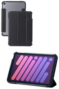 �G���R�� iPad mini7(A17 Pro 2024�N) mini6 ��6���� �P�[�X 2�A���O���X�^���h �y�� �I�[�g�X���[�v/�I�[�g�E�F�C�N �\�t�g���U�[ �w�ʃN���A �t���[���J���[ �u���b�N TB-A24SWVFCBK
