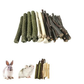 FANGCUU うさぎ かじり木 ハムスター かじり木 ペット 磨牙棒 100g 天然 林檎枝 草棒 甜竹 ミックス 歯の健康 デンタルケア 噛むおもちゃ 小型犬 中型犬用 おやつ 安全 無添加