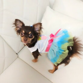 犬　猫　犬服　猫服　小型犬　ワンピース チュチュカラフルチュチュワンピース