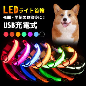 200円引き 首輪 犬 猫 光る led 光る首輪 おしゃれ 痛くない かわいい 可愛い 柔らかい キラキラ ライト 夜間 散歩 安全 苦しくない ledライト USB充電式 軽量 頑丈 サイズ調整可能 超小型犬 小型犬 中型犬 大型犬 子犬 子猫 ペット シンプル 防災 防水 犬用品