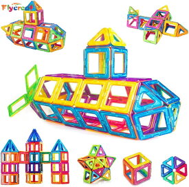 Flycreat マグネットおもちゃ 80PCS 磁石ブロック 磁性構築ブロック 磁石おもちゃ アイデア誕生 創造力育てる 知育オモチャ 積み木 DIY 男の子 女の子 子供 クリスマス 誕生日プレゼント
