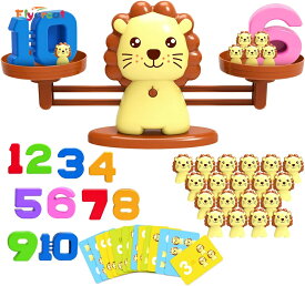 てんびん 天秤 ライオン おもちゃ 数字 計算カード 1年生 バランスゲーム カードゲーム DIY 組み立て 大工さんごっこ 数学 算数 足し算 引き算 かずあそび 知育玩具 はかり モンテッソーリおもちゃ 脳トレ 教具 学習ゲーム 早期開発 3~ 6歳子供おもちゃ 【海外通販】