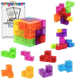 マグネットパズル マグネット キューブ 立体パズル 磁石ブロック ブロック 頭脳ゲーム 子供 女の子 男の子 マグネットおもちゃ 積み木 誕生日 入園 クリスマス プレゼント 【海外通販】