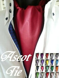 アスコットタイ COLOR☆22色 MADE IN JAPAN●同色で ポケットチーフ とのお買い得2点セットもございます！！ 結婚式 フォーマル necktie formal