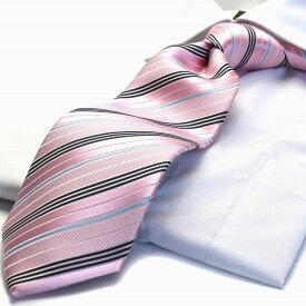 MICHIKO LONDON ミチコロンドン ネクタイ 父の日 プレゼント ギフト就活 仮装 コスプレ m-70b 日本製 ピンク ネイビー ストライプ ブランド Necktie