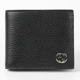 ＼最短翌日配送！／グッチ 財布 二つ折り財布 小銭入れあり GUCCI インターロッキングG レザー シボ加工 610466 ブラック 卒業 入学 就職 父の日 母の日 誕生日 ぐっち 一粒万倍日 天赦日 就職 彼氏 彼女 プレゼント メンズ 送料無料 正規品