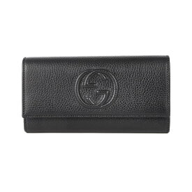 GUCCI グッチ 財布 レディース 長財布 二つ折り長財布 メンズ長財布 フラップ長財布 新品 ソーホー SOHO 男女兼用 グッチ財布 革 レザー 型押し ぐっち さいふ サイフ さいふ 黒 598206 A7M0G 1000