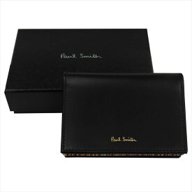 ポールスミス カード入れ Paul Smith メンズ レザー 無地×マルチストライプ ブラック M1A 4776 AMULTI