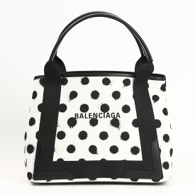 バレンシアガ レディース 鞄 バッグ トートバッグ ロゴ BALENCIAGAロゴ・ミニポーチ付きスプレー ドットプリントトートバッグ ホワイト 339933 2101Y 9069