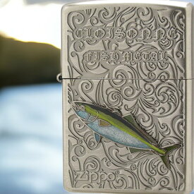 Zippo ジッポライター 鰤 ブリ ヴィンテージ 七宝メタル 海水魚 Vintage Cloisonne fish metal Salt Water Fish AN-ブリ