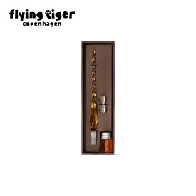 【公式】ガラスペンセット（イエローインク）オフィス office 会社 学校 デスク おしゃれ ギフト プレゼント サイズ：縦21cm×横6.5cm×高さ3.5cm 北欧 フライングタイガーコペンハーゲン Flying Tiger Copenhagen 公式
