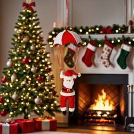 【フライングタイガー公式】サンタパラシュート オーナメント 飾り デコレーション クリスマス christmas Xmas サンタクロース クリスマスツリー パーティ party イベント サイズ：縦20cm×横20cm×高さ64cm 北欧