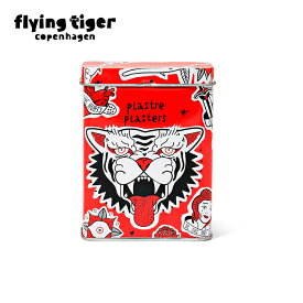 【フライングタイガー公式】絆創膏 アニマル 30枚入り 絆創膏 かわいい おしゃれ ロック レッド 赤 北欧雑貨 缶入り ケース 子供 キッズ ケガ 怪我 救急 まとめ買い 大量購入
