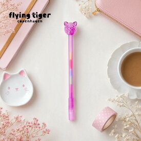【フライングタイガー公式】マルチカラーペン デンマーク ネコ キャット 多色ペン ゲルインクペン ボールペン 文房具 筆記用具 ステーショナリー 手帳 ペンケース サイズ：2.2×17.1×2.2cm 北欧