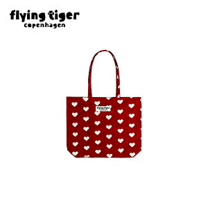 【フライングタイガー公式】トートバッグ サイズ:縦67cm x 横46.5cm ハート柄 軽量 丈夫 普段使い お出かけ ショッピング デイリー 個性的 おしゃれ 実用的 プレゼント ギフト 北欧 雑貨 デン