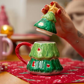 【SALE】【880円→660円】【フライングタイガー公式】DIYペイントマグ 蓋付き クリスマス Xmas ツリー 自分だけの カップ キット インテリア かわいい おしゃれ 電子レンジ可 14×17.5×10.5cm 北欧