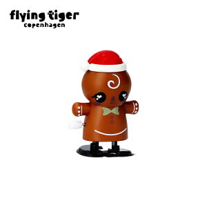 【フライングタイガー公式】ネジ巻きおもちゃ(ジンジャーブレッドマン) ジンジャーブレッドマン ゼンマイ おもちゃ クリスマス ディスプレイ ミニサイズ 約2.9×6.7×4.6cm サンタ帽 プレゼ