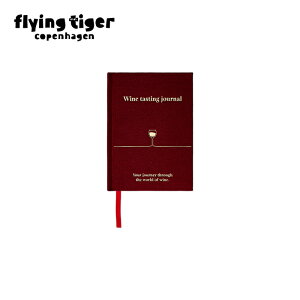 【フライングタイガー公式】ワイン日記 赤 リネンカバー 1.5×16×11.5cm ジャーナル 文房具 おしゃれ ゴールド箔押し ギフト プレゼント 手帳 コンパクト ワイン記録 ノート デンマーク