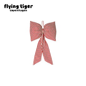 【フライングタイガー公式】リボン デコレーション クリスマス 赤 白 ストライプ 吊り下げ ポリエステル サイズ7×47×27cm ドア 壁 階段 手すり 飾り ふっくら クラシック ポップ インテリア 北欧 季節感 華やか おしゃれ デンマーク
