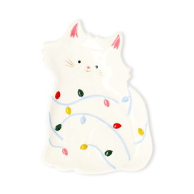 【フライングタイガー公式】プレート デンマーク 皿 トレイ 猫 キャット クリスマスライト 食器 テーブルウェア 陶器 サイズ：22.4×2.2×16.2cm 北欧 フライングタイガーコペンハーゲン Flying Tiger Copenhagen 公式