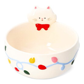 【フライングタイガー公式】ボウル デンマーク 小鉢 猫 キャット クリスマスライト 食器 テーブルウェア 陶器 サイズ：12×8.6×12cm 北欧 フライングタイガーコペンハーゲン Flying Tiger Copenhagen 公式