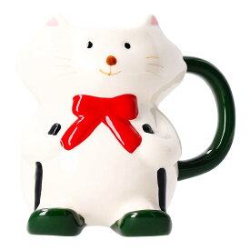 【フライングタイガー公式】マグ デンマーク マグカップ コップ ドリンクウェア 猫 キャット スキー クリスマス ホットドリンク 食器 陶器製 サイズ：10.3×11.5×12.5cm 320ml 北欧 フライングタイガーコペンハーゲン Flying Tiger Copenhagen 公式