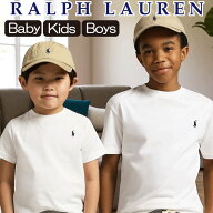 ラルフローレン Tシャツ キッズ クルーネック ワンポイント 半袖 定番 ホワイト ネイビー POLO RALPH LAU…