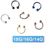 【ボディピアス】サーキュラーバーベル/カラー/サージカルステンレス/18G(1.0mm)/16G(1.2mm)/14G(1.6mm)/…