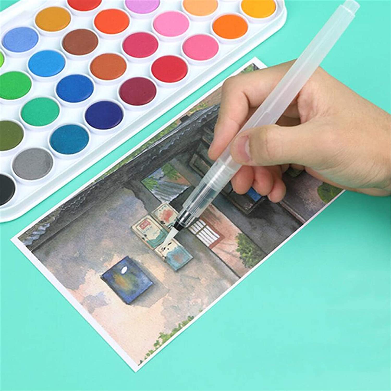 イラスト絵筆 水筆 水筆ペン6本セットウォーターブラシ✨知育水彩画用描画用水彩筆 通販