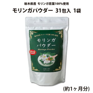 モリンガパウダー 31包入 1袋(約1ヶ月分) | 栃木県産品 小山市 ECO山本 栃木県産モリンガ若葉100%使用 無農薬 化学肥料不使用 ミラクルツリー GABA 鉄分 食物繊維 ポリフェノール カルシウ