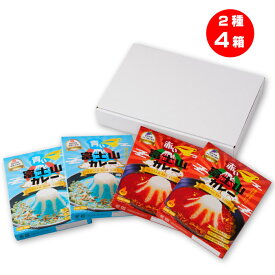 富士山カレー 2種 4食セット｜ミッション 送料無料 見た目と味で2度驚く青い富士山カレー 痺れる辛さがクセになる 赤い富士山カレー レトルトカレー 食べ比べ SNSで話題沸騰 お中元 お歳暮 敬老の日 誕生日 ギフト 大阪府 吹田市