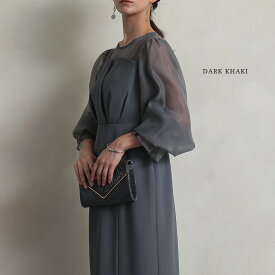 epic day エピックデイ パーティードレス ワンピース 結婚式 ドレス ボリュームスリーブシフォンロングワンピース フォーマルドレス レース 袖付き 体型カバー 20代 お呼ばれ 二次会 謝恩会 食事会 オケージョンドレス お揃いドレス【あす楽】 送料無料