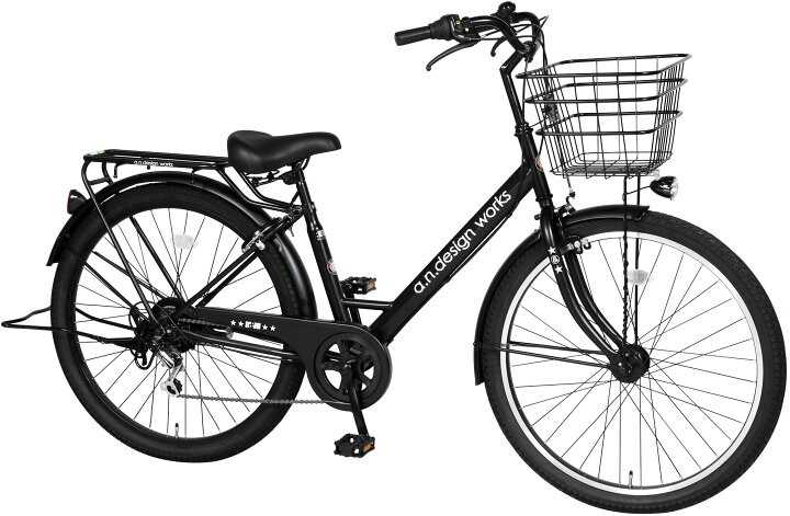超美品[F&N]27吋 シティーサイクル 外装6段/ブラック