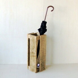 cafemoku リサイクルウッド 傘立て アンブレラスタンド レインラック 木製 木製傘たて 天然木 無垢 アンティーク風 フォリアフィオーレ