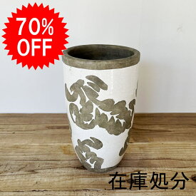 ＼ スーパーSALE 限定 70%OFF ／ 陶器 フラワーベース 花器 花瓶 陶器フラワーベース アンティーク風 おしゃれ フラワーポット ドライフラワー オブジェ