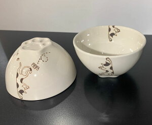 波佐見焼 菊祥陶器 ぶらさがり猫 お茶碗 猫柄 かわいい おしゃれ ネコ カフェ