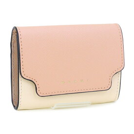 マルニ MARNI (PFMO0072U1 LV520 Z605M CAMELLIA/TALC/NATURAL) 23SS ピンク×クリーム×ブラウンベージュ SAFFIANO LEATHER COIN CASE サフィアーノ コインケース 小銭入れ