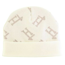 【24日(水)20時よりP10倍】【期間限定セール】ヘルノ HERNO (BER00003D 70126 WH 1010) 22awクリーム MONOGRAM BEANIE モノグラムビーニー レディース 帽子 ニットキャップ ニット帽