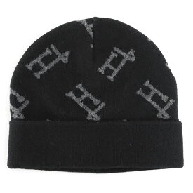 【5日(水)はP10倍！】【期間限定セール】ヘルノ HERNO (BER00003D 70126 BK 9300) 22awブラック MONOGRAM BEANIE モノグラムビーニーレディース 帽子 ニットキャップ ニット帽