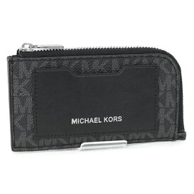 訳あり メンズ マイケルコース MICHAEL KORS (39F0LGFE6B BLACK) 21ss ブラック フラグメントケースGIFTING L ZIP WALLET 小銭入れ カードケース