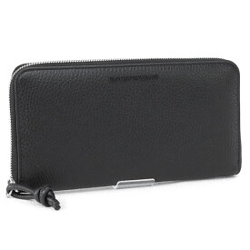 エンポリオアルマーニ EMPORIO ARMANI (Y4R169 Y068E 80001 BLACK) 23AW ブラック メンズ 財布 ラウンドファスナー 長財布