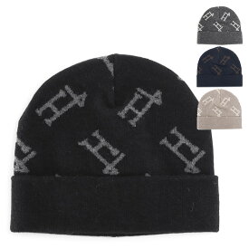 【5日(水)はP10倍！】ヘルノ HERNO (BER00004U 70126) 23AW メンズ MONOGRAM BEANIE モノグラムビーニー 帽子 ニットキャップ ニット帽